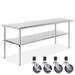 60 x 30 Inch NSF Stainless Steel Prep Table With 4 Casters by GRIDMANN