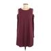 Final Touch Casual Dress - Shift: Burgundy Solid Dresses - Women's Size Medium