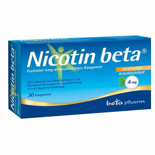 Nicotin beta Fruitmint 4 mg wirkstoffhalt.Kaugummi 30 St Kaugummi