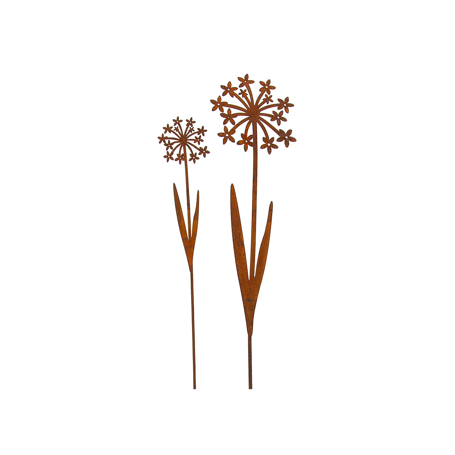 Rost-Blumen aus Metall, 59,5 und 78 cm, 2 Stück Image