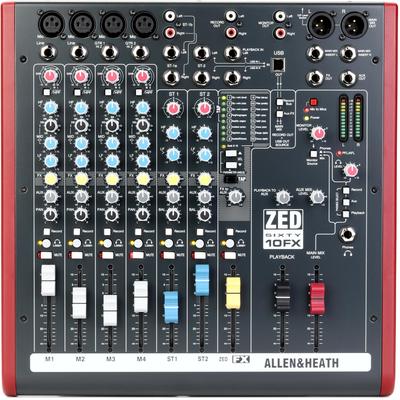 Allen & Heath ZED60-10FX 10-channel Mixer with USB Audio Interface and Effects
