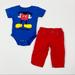 Disney One Pieces | Baby Boy Disney Parks Mickey Mouse Outfit Bodysuit & Pants 3-6 M | Color: Blue/Red | Size: 3-6mb