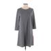 Como Vintage Casual Dress - Shift: Gray Marled Dresses - Women's Size Small