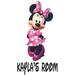 Design W/ Vinyl Happy Minnie Mouse Cartoon Customized Wall Decal Vinyl in Black/Brown/Pink | 30 H x 15 W in | Wayfair fba jack 60 c