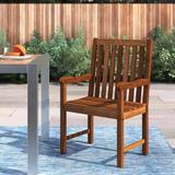 Wade Logan® Rafael Patio Dining Chair Wood in Brown | 35 H x 22 W x 19 D in | Wayfair 404DB60669F84399BB2B15217F6C6814