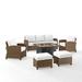 Birch Lane™ Lawson 6 Piece Rattan Sofa Seating Group w/ Cushions Synthetic Wicker/All - Weather Wicker/Wicker/Rattan in White/Brown | Outdoor Furniture | Wayfair