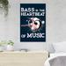 Trinx Heartbeat - Bass Is The Heartbeat Of Music - 1 Piece Rectangle Graphic Art Print On Wrapped Canvas in Black | 20 H x 16 W x 2 D in | Wayfair