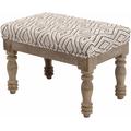 Pinoma 13"H x 20"W x 13"D Traditional Upholstered Bench Handwoven Cotton Light Gray/Gray/Charcoal/Ivory/Light Gray/Wood/Camel/Dark Red Ottoman - Hauteloom