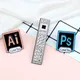 Adobe illustrateur Photoshop broches en émail je t'aime broches Badge AI PS barre à outils symbole