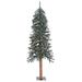Vickerman 5' Natural Bark Alpine Artificial Christmas Tree, Warm White Dura-lit LED Lights - Green