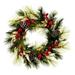 Vickerman 24" Artificial Christmas Wreath, Battery Operated Warm White Lights - Green