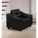 Titanic Furniture Sentinel Chair in Black Faux Leather with Removable Back Pillows - 29" H x 35" W x 33.5" D