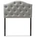 Myra Modern and Contemporary White Faux Leather Upholstered Button-Tufted Scalloped Twin Size Headboard