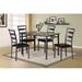 Titanic Furniture Garner 5-Piece Brown Faux Marble and Metal Dining Set with Gray Finish Frame