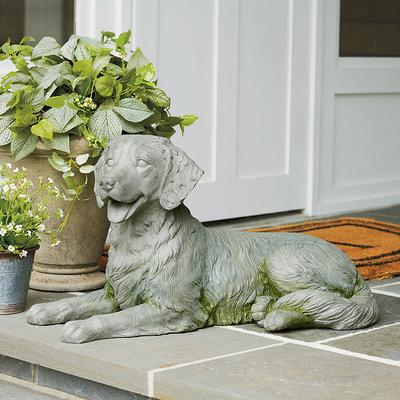 Lying Golden Retriever Garden Statue - Grandin Roa...