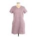 32 Degrees Casual Dress - Shift: Purple Print Dresses - Women's Size Medium