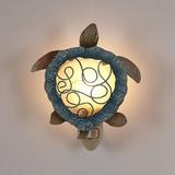 The Seashell Company Sea Turtle Capiz Shell LED Night Light Shell, Metal in Blue/Red/Yellow | 5.5 H x 4.5 W x 2 D in | Wayfair 750802-1