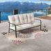 Red Barrel Studio® Frangos 66.1" Wide Outdoor Patio Sofa w/ Cushions Metal/Olefin Fabric Included/Rust - Resistant Metal in Black/Gray | Wayfair