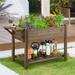 Lark Manor™ Aliaya Fir Wood Elevated Planter Wood in Brown | 31.5 H x 49 W x 21.5 D in | Wayfair A362D0AF1FCD41F1A78868481D0E2461