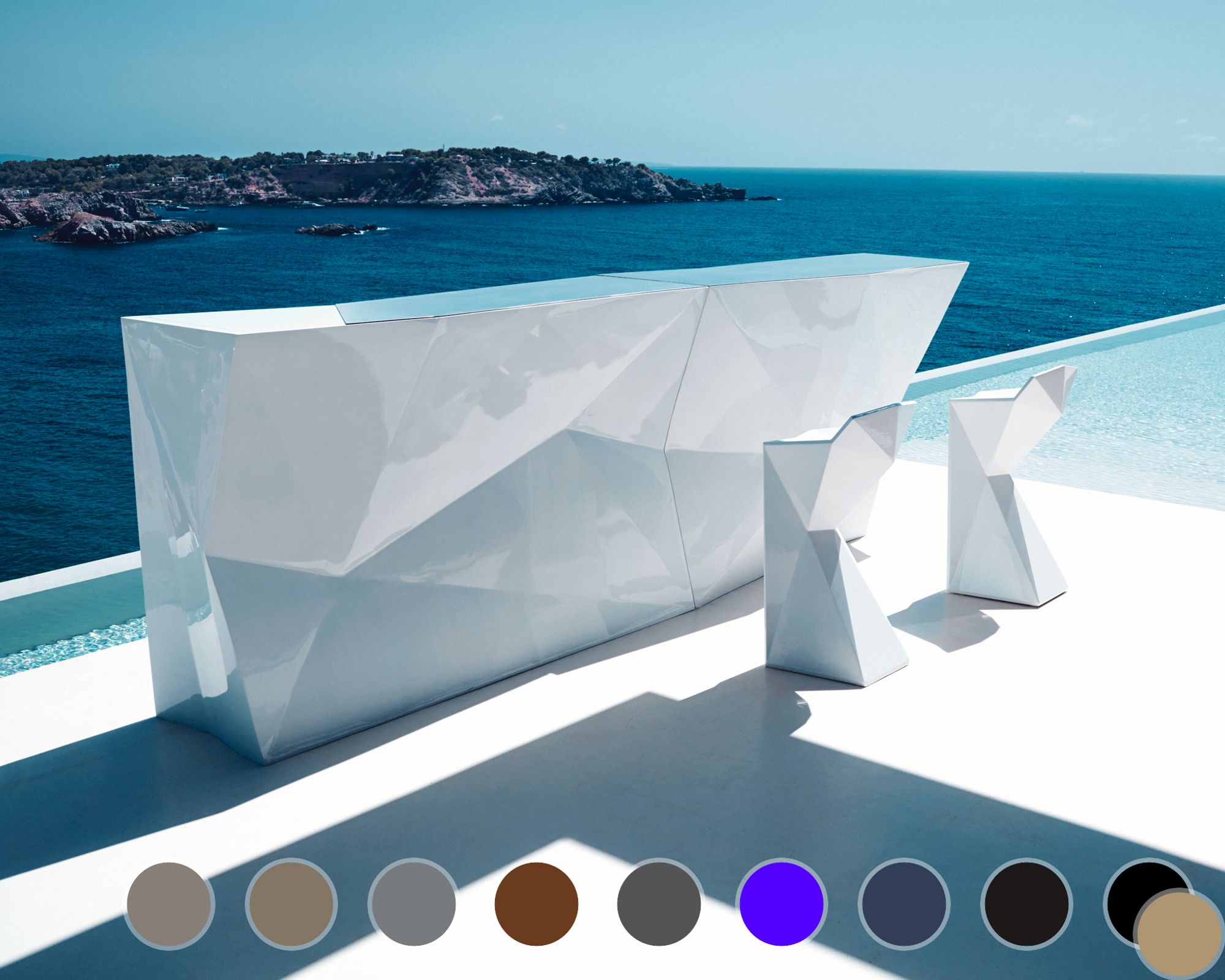 Vondom »VERTEX« Outdoor Barhocker Basic matt / Beige