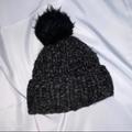 American Eagle Outfitters Accessories | American Eagle Winter Pompom Hat Grey Black O/S | Color: Black/Gray | Size: Os