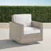 Small Palermo Swivel Lounge Chair with Cushions in Dove Finish - Resort Stripe Aruba, Standard - Frontgate