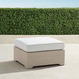 Palermo Ottoman with Cushion in Dove Finish - Rain Resort Stripe Sand - Frontgate