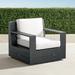 St. Kitts Swivel Lounge Chair in Matte Black Aluminum with Cushions - Gingko - Frontgate