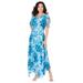 Plus Size Women's Floral Sequin Dress by Roaman's in Blue Embellished Bouquet (Size 38 W)