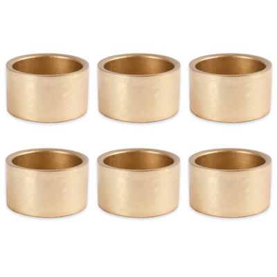 Gold Round Painted Acrylic Napkin Ring, Set of 6 by DII in Gold
