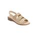 Extra Wide Width Women's The Sutton Sandal By Comfortview by Comfortview in Champagne (Size 12 WW)
