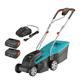 Gardena PowerMax Rasenmäher mit Radantrieb Akku Schwarz, Blau, Orange