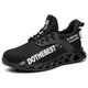 USOR Steel Toe Cap Trainers Men Women Safety Trainers Lightweight Breathable Safety Shoes Non Slip Work Shoes Safety Boots Construction Industrial Sneakers Black