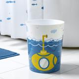 Sunside Sails Submarine 1.56 Gallon Waste Basket Plastic in Blue/White | 9.72 H x 7.87 W x 7.87 D in | Wayfair B319E0CBDEFC4050B7E1B2A565C5BA0E