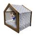 East Urban Home Blue Wood Dog House Wood House in Brown | 22.44 H x 23.62 W x 17.72 D in | Wayfair 9B549BFF2FE94223BCDBA40C39A39051