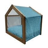 East Urban Home Blue Wood Dog House Wood House in Brown | 22.44 H x 23.62 W x 17.72 D in | Wayfair FDEFCCC5B1E14369AAD97EFCE7319521