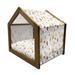 East Urban Home Yellow Wood Dog House Wood House in Brown | 22.44 H x 23.62 W x 17.72 D in | Wayfair 0DC091B488574C179E43E4F4C7FED111