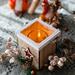 The Holiday Aisle® Christmas Tree Wood Box Candle Holder Ornament Randomly Picked Wood in Brown | 3.5 H x 3.1 W x 3.1 D in | Wayfair