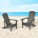 Rosecliff Heights Adirondack Chair Plastic/Resin in Gray/Black | 36.6 H x 29.1 W x 33.9 D in | Wayfair 6BF25B0158E0465D9047D7B368699A5D