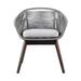 Joss & Main Acton Indoor/Outdoor Dining Chair in Eucalyptus Wood w/ Rope & Grey Cushion in Gray | 31 H x 27 W x 24 D in | Wayfair