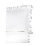 Embroidered Percale Crisp Cotton Double Scallopier Duvet Set and Sham