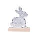 Silver Easter Bunny Tabletop Decoration, Springtime Home Decor, 6" x 6" - 1 3/4" x 6 1/4" x 6 1/4"