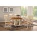 45"x45"x63" Antiqued Caramel Biscotti Traditional Back 7-Piece Cross Pedestal Dining Set