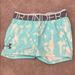 Under Armour Bottoms | Girls Under Armour Spandex Shorts | Color: Silver/White | Size: Mg