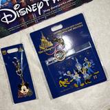 Disney Accessories | 2pcs Disney Mickey Lanyard & Keychain 50th Anniversary Collection | Color: Gold | Size: Os