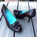 Coach Shoes | Coach Alma G Heels Brown Leather Loafer Look Tassels Stacked Heel Pump | Color: Blue/Brown | Size: 8