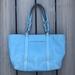 Coach Bags | Coach Light Blue Leather Tote Bag Shoulder Bag Handbag Purse Silver Hardware | Color: Blue/Silver | Size: Os