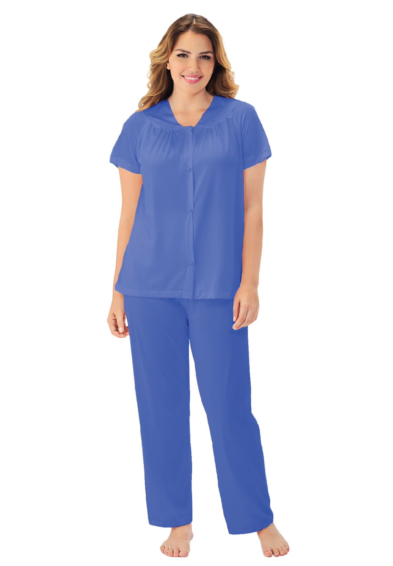 Plus Size Women's Short Sleeve Pajama by Exquisite Form in Rocky Blue (Size 2X)