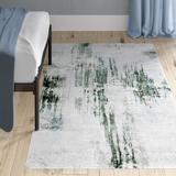 Gray 66.14 x 42.13 x 0.04 in Area Rug - Trent Austin Design® Matney Machine Washable Non-Slip/Teal Blue Area Rug Mat Polyester | Wayfair