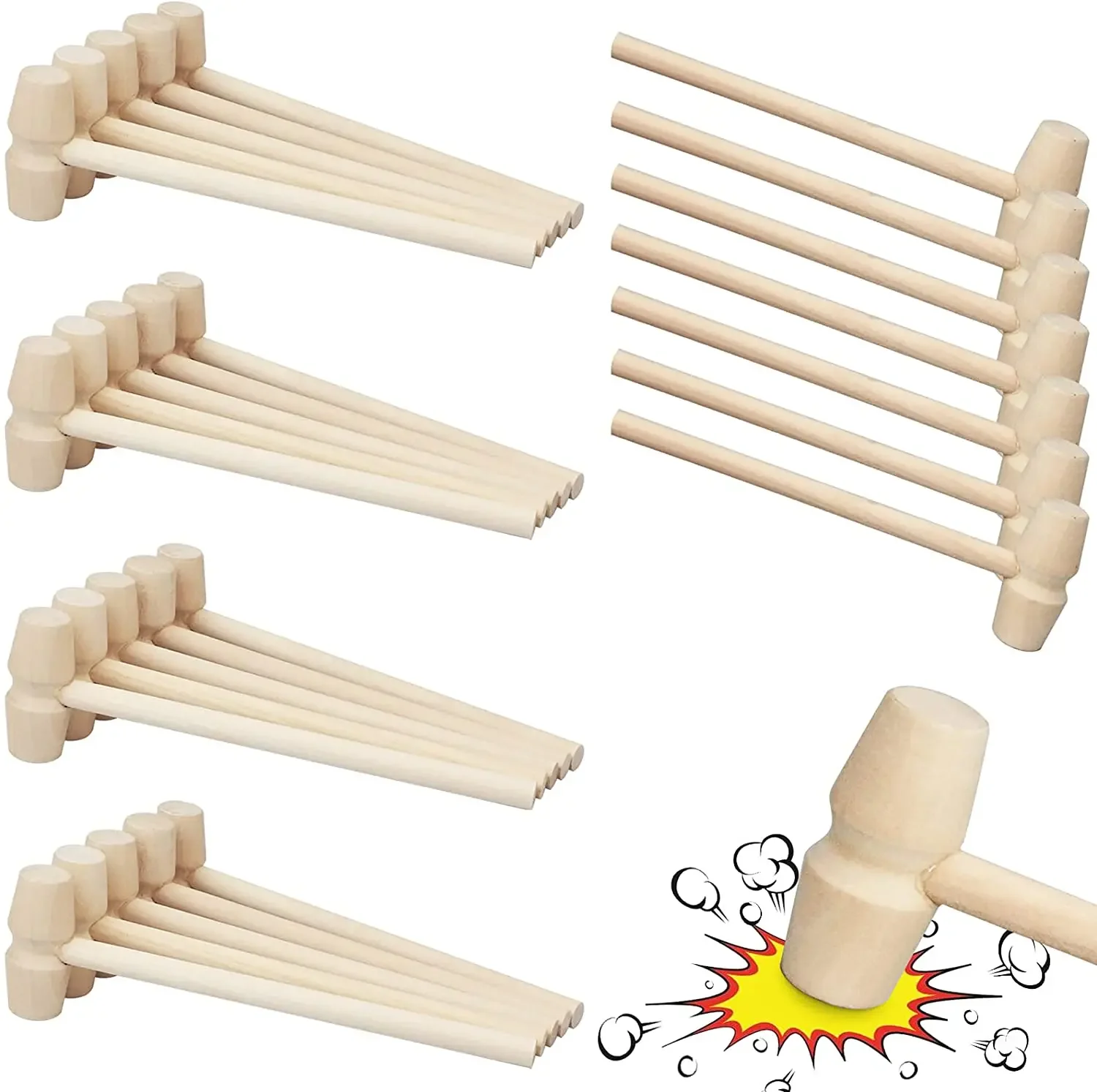 Mini marteau en bois, maillets en bois naturel pour craquer le chocolat, noix, homard, crabe, fruits de mer, outils, bricolage, artisanat, fabrication de jouets pour enfants, offre spéciale